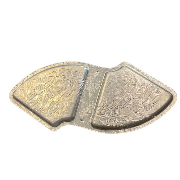 Vintage Hand Forged Aluminum Rodney Kent Relish Pickle Tray W/O Glass Inserts - Picture 3 of 9